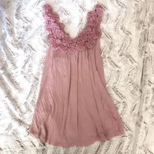 Beautiful Light Pink Flowered Tank Top